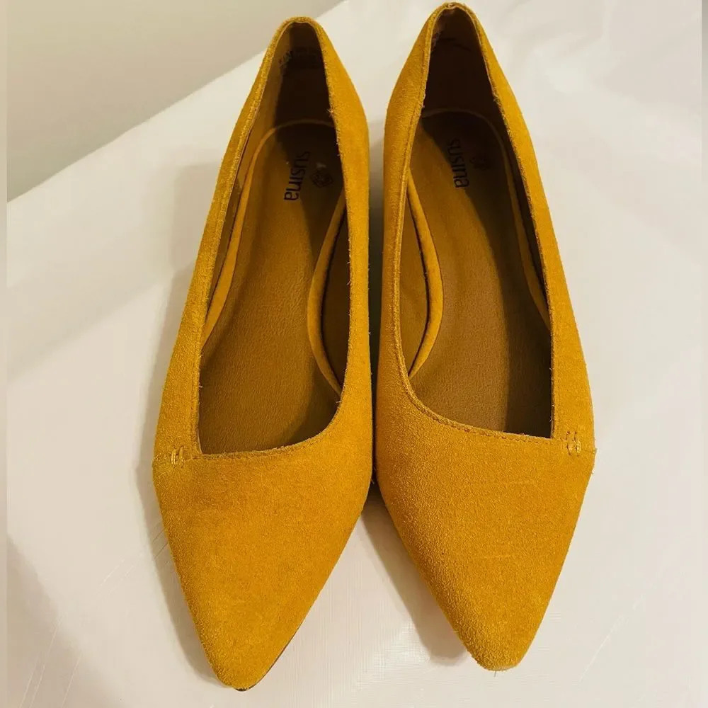 SUSINA Leesa Lea Flat Shoes in Yellow Mustard‎